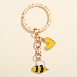 Llavero de Abeja Adorable con Corazón Amarillo | Regalo Mujer