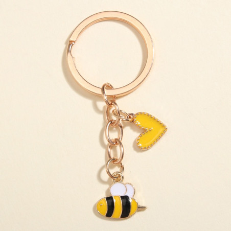 Llavero de Abeja Adorable con Corazón Amarillo | Regalo Mujer