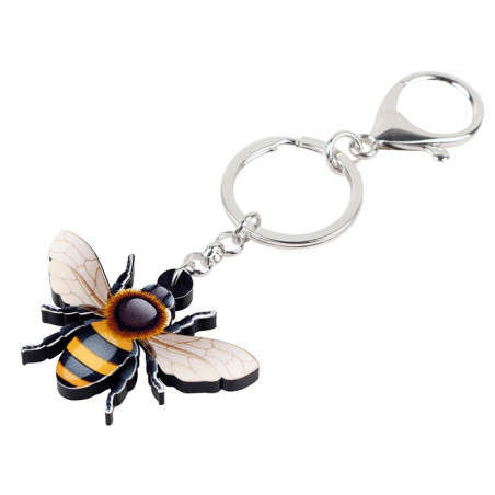 Porte-clés Abeille réaliste vue allongée