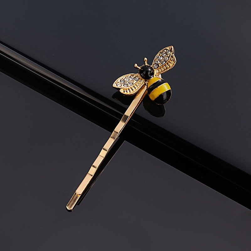 Petite barrette abeille noir et jaune