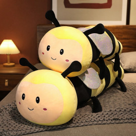 Peluche Abeja Gigante Suave en Forma de Almohada - 3 Tamaños