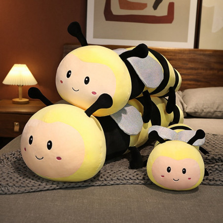 Peluche Abeja Gigante Suave en Forma de Almohada - 3 Tamaños