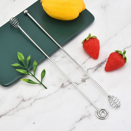 Cuillère spiralée en acier miel et cocktails