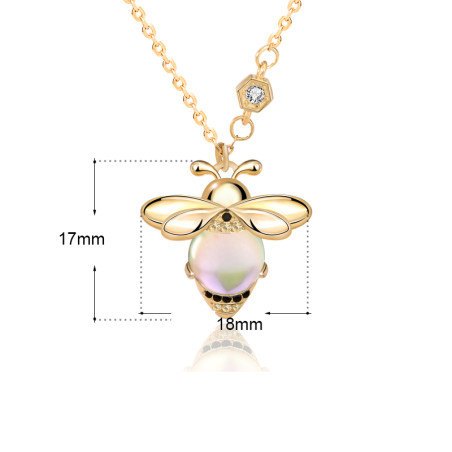 dimlensions Ras de cou talisman  abeille pierre de lune