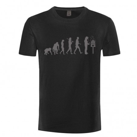 T-shirt Homme évolution de l'homme et des abeilles - Noir