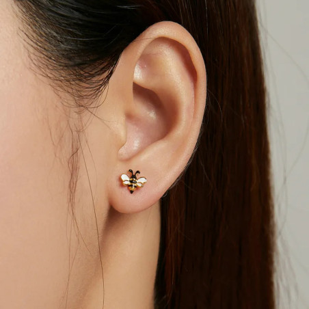 boucle oreille abeille Minuscules clous en argent abeille de dessin animé