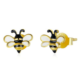 boucle d'oreille abeilles Minuscules clous en argent abeille de dessin animé