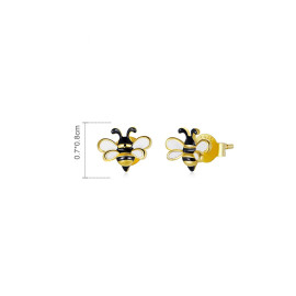 taille boucle oreille abeille Minuscules clous en argent abeille de dessin animé