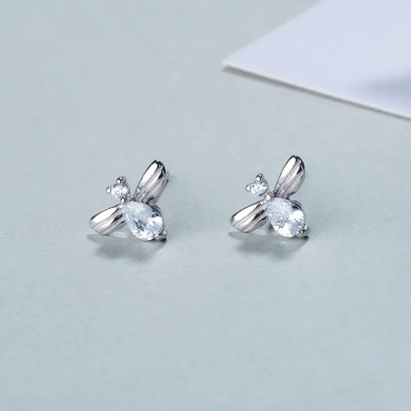 boucle d'oreilles abeille Brillants d'oreille abeille délicate