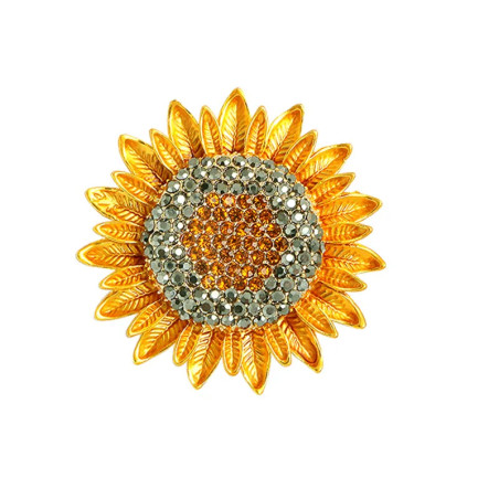 Broche tournesol flamboyant