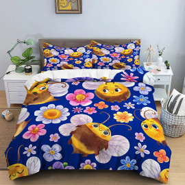 Juego de Cama Abejas: Funda Nórdica y Fundas de Almohada