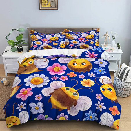 Juego de Cama Abejas: Funda Nórdica y Fundas de Almohada