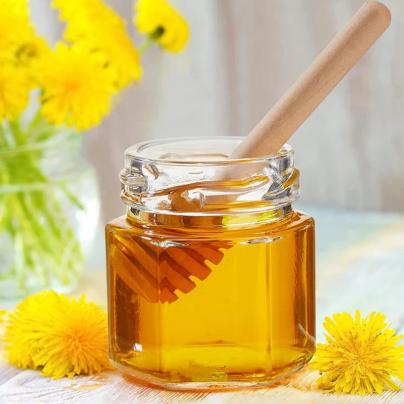 Pot à miel en céramique - modèle jaune doré
