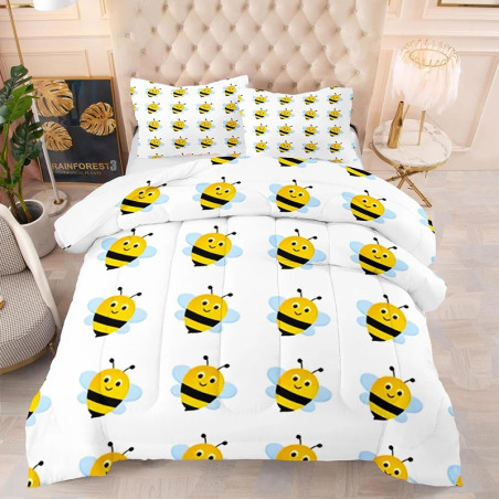 Bonito Juego de Cama de Abejas | Funda Nórdica y Almohadas