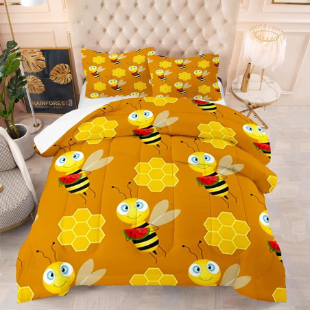 Funda Nórdica con Abejas y Sandía | Ropa de Cama Divertida
