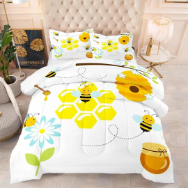 Juego de Cama Abeja y Miel | Funda Nórdica Divertida Original