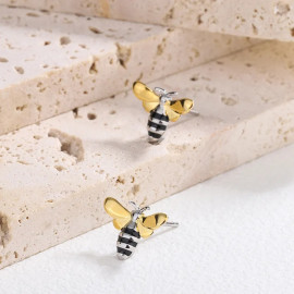 Clous abeilles plaqués argent