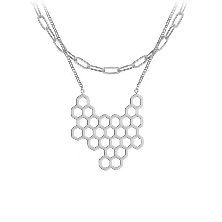 Ensemble de deux chaînes avec nid d'abeille - couleur argent