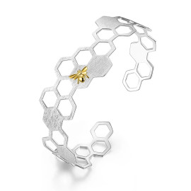 Bracelet manchette en argent massif