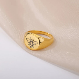 Anillo Fino de Abeja Dorado y Plateado | Joyas Abeja Mujer