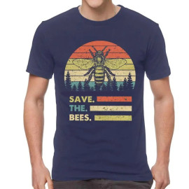 Camiseta abeja save the bees - azul marino