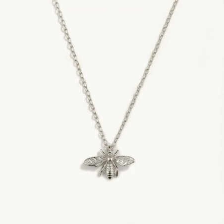 Chaîne et pendentif abeille en argent Sterling 925 argent - couleur argent