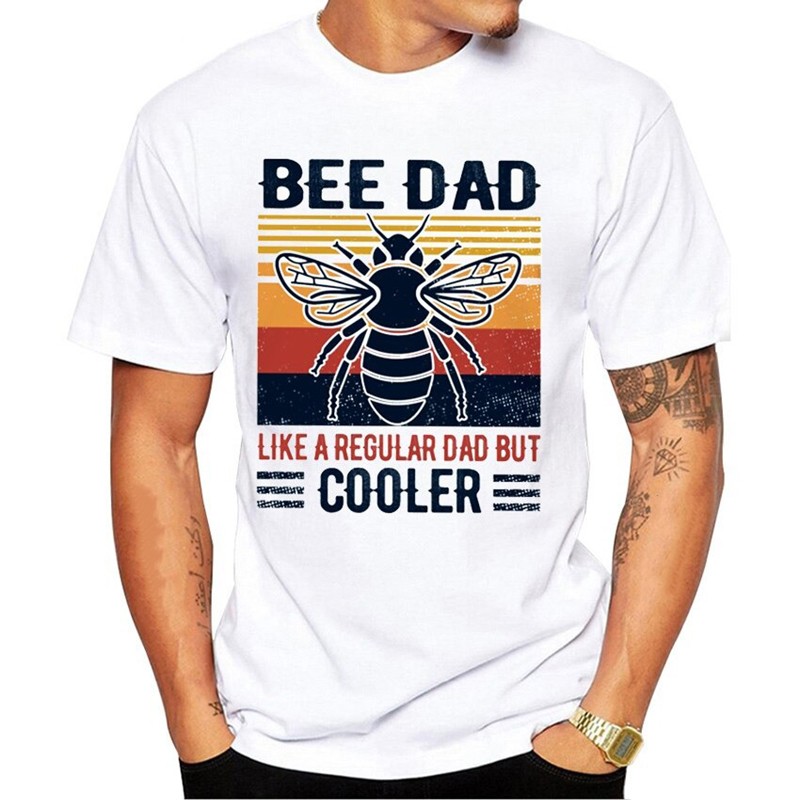 Tshirt abeille "Bee Dad like regular dad but cooler\" pour homme