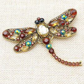 Grande Broche Libellule Multicolore