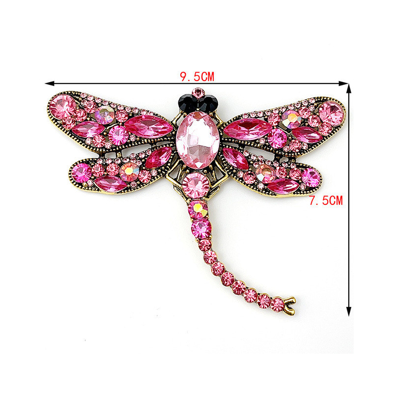 Grande Broche Libellule Rose