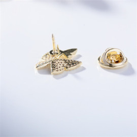 Magnifique Broche Double Papillons Vue Arrière