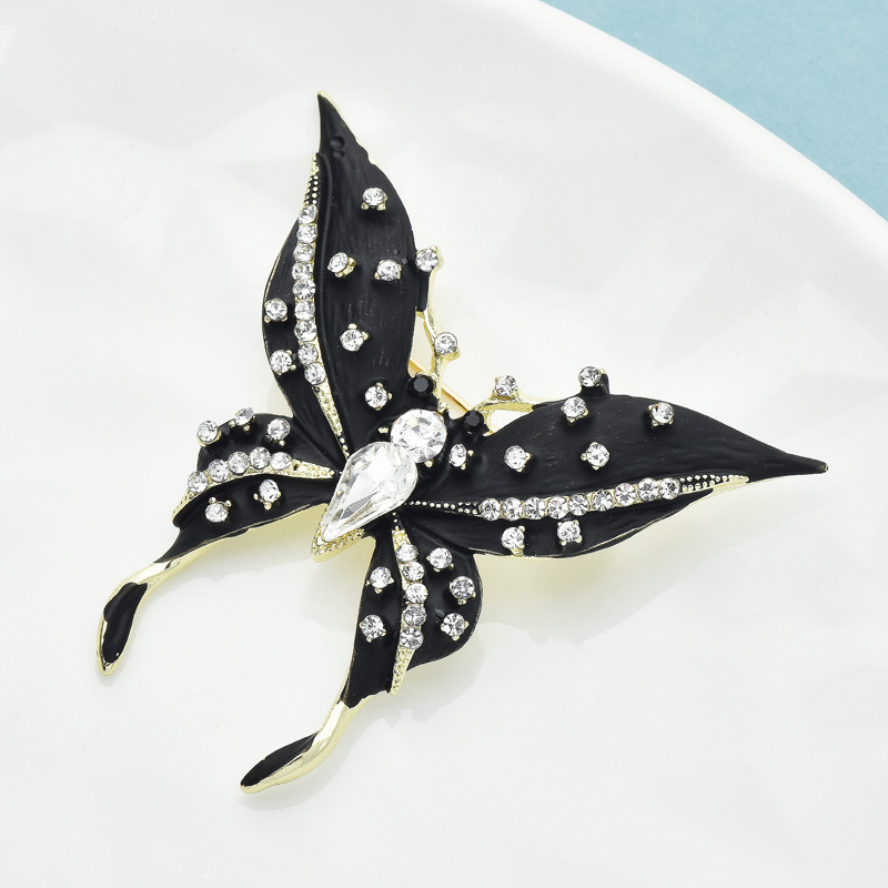 Broche Papillon Noir et Or