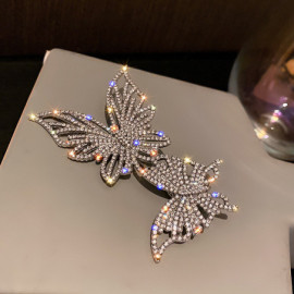 Broche Papillon Double Strass Brillants