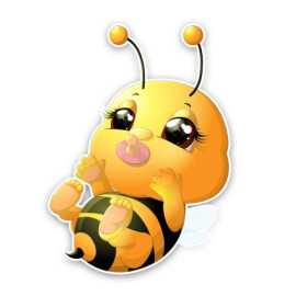 Autocollant d'un bébé abeille mignon qui tend les bras en PVC de 12.2CM x 17CM