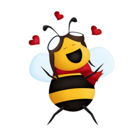 Autocollant Abeille Amoureuse