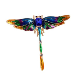 Broches Libellule en Cristal Coloré Multicolore