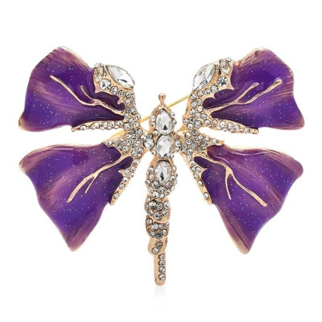 Broche Papillon aux ailes stylées violet