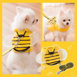 Gilet abeille harnais avec laisse pour chien