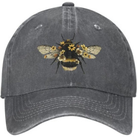 Casquette Abeille en denim Abeille Réaliste Couleur Gris Foncé
