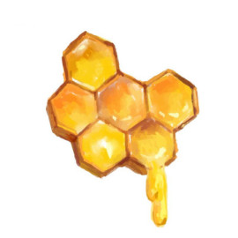 Autocollant Abeille Alvéoles de Miel Délicieux en PVC de 14CM x 18CM