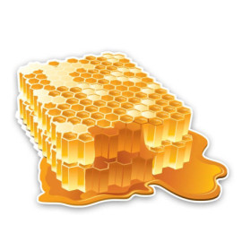 Autocollant Abeille Alvéoles d'Abeilles Miel en Alvéole en PVC