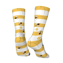 vue arrière Chaussettes Abeille avec dessins d'abeilles et nid d'abeille