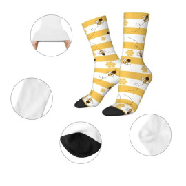 détails techniques Chaussettes Abeille avec dessins d'abeilles et nid d'abeille