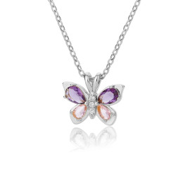 Collier papillon Ailes en strass 2 couleurs - modèle 2