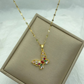 Collier papillon ailex ailes multicolors