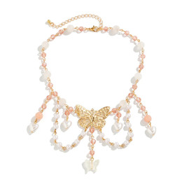 Collar Mariposa Dorada con Perlas | Idea Regalo Mujer Original