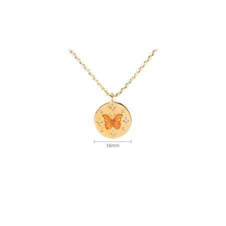 dimensions Collier papillon medaillon papillon et étoiles