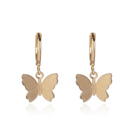 Boucles d'oreilles papillon en or et argent - couleur or