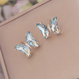 Boucles d'oreilles papillon aux cristaux scintillants - modèle 1