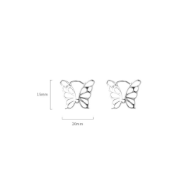 dimensions des Boucles d'oreilles papillon papillon géométrique en argent