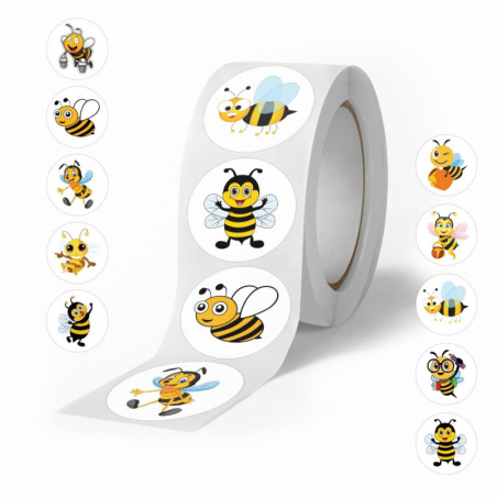 Rouleau Autocollants Abeille - 500 stickers